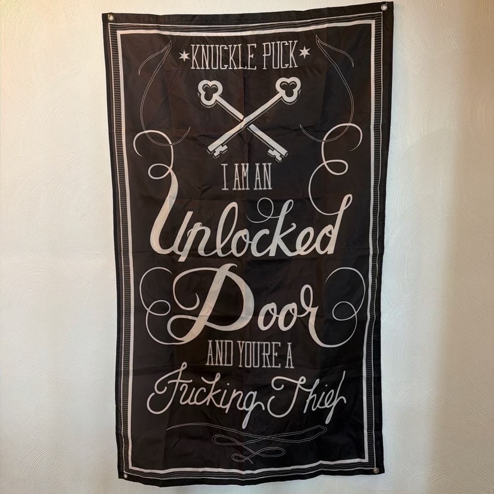 Knuckle Puck 'Unlocked Door' Black Banner